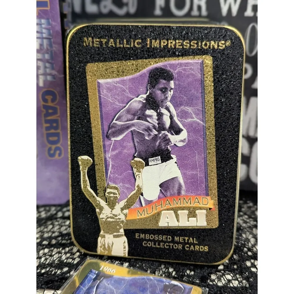 Muhammad Ali Metallic Impressions Embossed Metal Card Set w/ Tin | NIB | 1995 - Picture 16 of 16